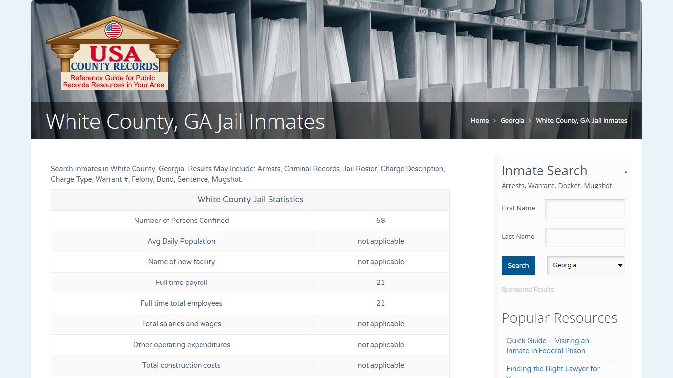 White County, GA Jail Inmates | Name Search